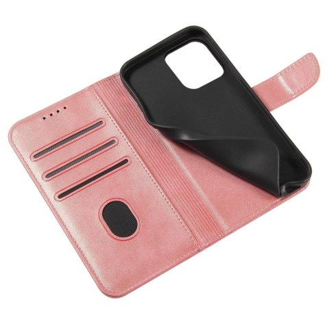 Pokrowiec etui z klapką i portfelem do Xiaomi Redmi Note 12 5G / Poco X5 5G Magnet Case różowe HURTEL