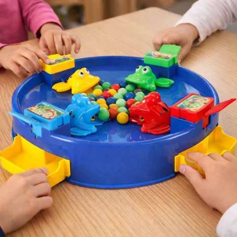 Gra zręcznościowa głodne żabki skaczące żaby 4 graczy 3+ XXL niebieska Kik Sp. z o. o. Sp. k.