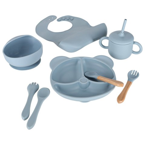 Naczynia silikonowe dla dzieci zestaw 8 elementów niebieski Kik Sp. z o. o. Sp. k.