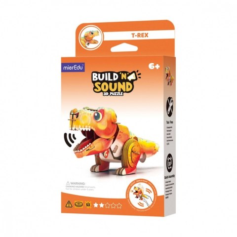 Puzzle 3D MierEdu Buduj i słuchaj - Tyranozaur Rex