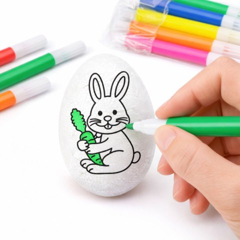 Jajka Wielkanocne Styropianowe Do Malowania Pisaki Wzór Zając A 6szt