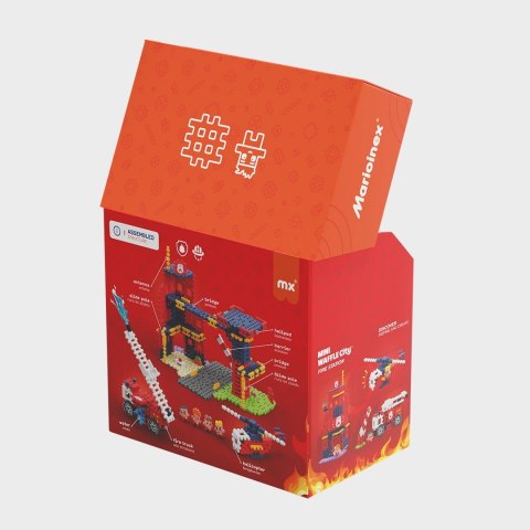 Klocki konstrukcyjne Marioinex Mini Waffle - City: Remiza Strażacka, 280 elementów