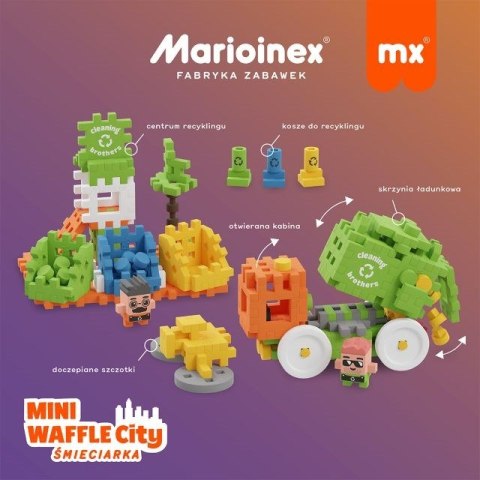 Klocki konstrukcyjne Marioinex Mini Waffle - City: Śmieciarka, 148 elementów