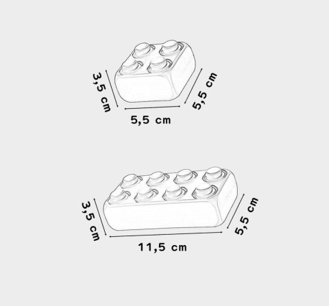 Klocki konstrukcyjne cegły Marioinex Junior, 60 elementów