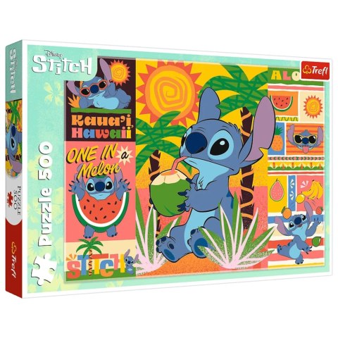 Puzzle - 500 - Wakacje ze Stichem - Disney Lilo i Stitch - Trefl 37483