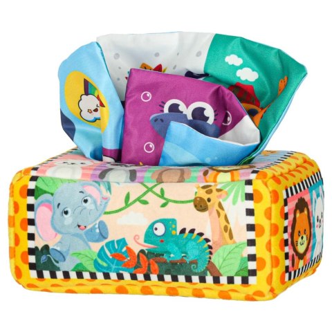 Sorter pudełko z chusteczkami sensoryczne montessori pluszowe cyfry litery Kik Sp. z o. o. Sp. k.