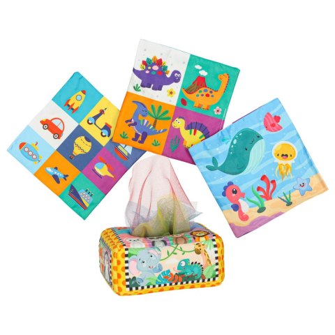 Sorter pudełko z chusteczkami sensoryczne montessori pluszowe cyfry litery Kik Sp. z o. o. Sp. k.