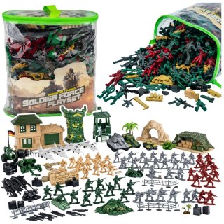 Baza Wojskowa Figurki Żołnierzyki Pojazdy Duży Zestaw Militarny 300 el.