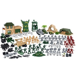 Baza Wojskowa Figurki Żołnierzyki Pojazdy Duży Zestaw Militarny 300 el.