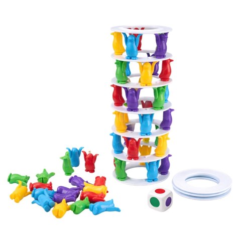 Gra Zręcznościowa Rodzinna Szalone Pingwiny Na Wieży Kolorowe