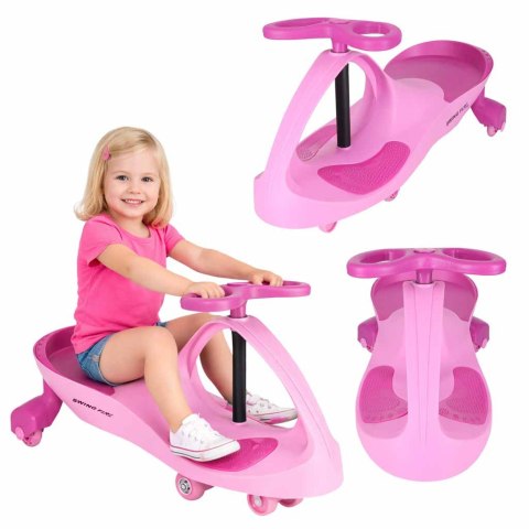 Jeździk grawitacyjny LED Swing Fix S3 świecące koła różowy Kik Sp. z o. o. Sp. k.