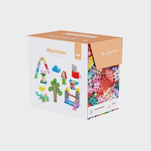 Klocki konstrukcyjne Marioinex Mini Waffle, 200 elementów pastelowe