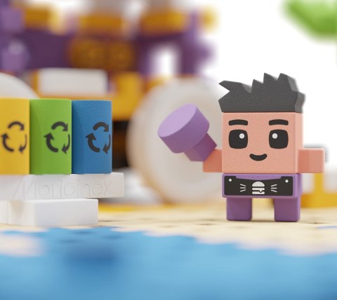 Klocki konstrukcyjne Marioinex Mini Waffle - City: Food Truck, 148 elementów