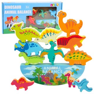 Wieża Z Dinozaurów Gra Równowagi Zręczność Drewniane Klocki Układanka 12el.
