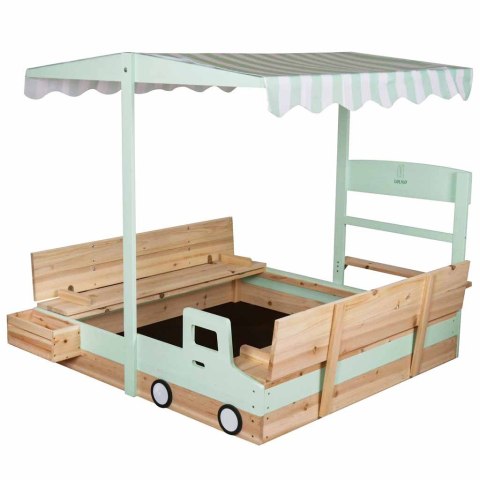 Piaskownica drewniana LULILO Vendo obracany daszek 360° zamykana ławki 120cm Kik Sp. z o. o. Sp. k.