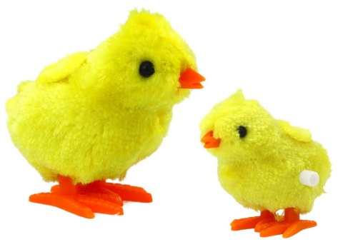 Skaczący Chodzący Kurczak Zabawka Nakręcany Pluszowy Żółty 8 cm