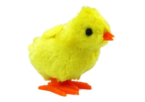 Skaczący Chodzący Kurczak Zabawka Nakręcany Pluszowy Żółty 8 cm