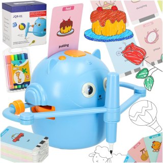 Zabawka interaktywna robot nauka rysowania fiszki kolorowe mazaki niebieski Kik Sp. z o. o. Sp. k.