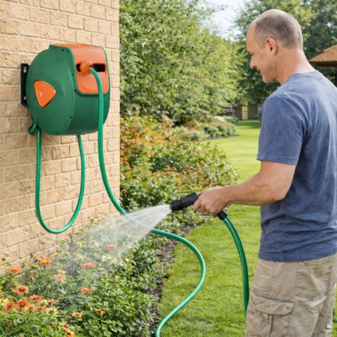 Bęben Ścienny Zwijacz Automatyczny z Wężem Ogrodowym 30m + 2m