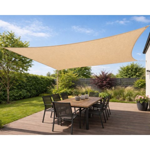 Żagiel Ogrodowy Przeciwsłoneczny Wodoodporny Prostokąt Beżowy 200x300 cm