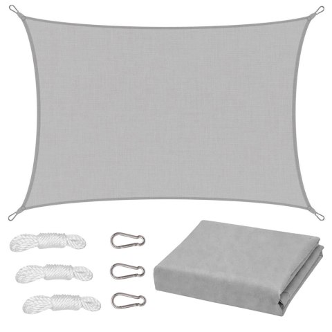 Żagiel Ogrodowy Przeciwsłoneczny Wodoodporny Prostokąt Szary 300x400 cm
