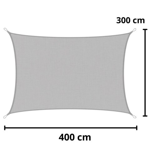 Żagiel Ogrodowy Przeciwsłoneczny Wodoodporny Prostokąt Szary 300x400 cm