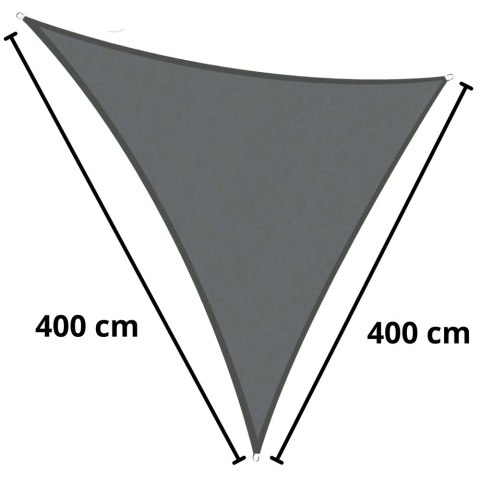 Żagiel Ogrodowy Przeciwsłoneczny Wodoodporny Trójkąt Szary 400x400 cm