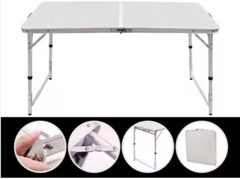 Zestaw Turystyczny Stolik Składany Kempingowy 4 Krzesła Szary