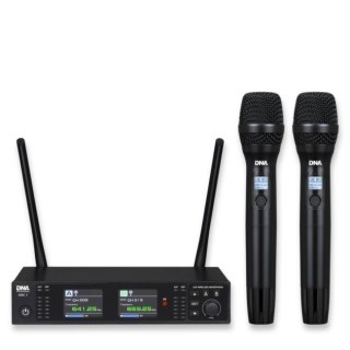 DNA XMIC 2 - Podwójny zestaw bezprzewodowy 2x mikrofon doręczny + odbiornik, pasmo UHF 518-542 MHz