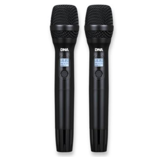 DNA XMIC 2 - Podwójny zestaw bezprzewodowy 2x mikrofon doręczny + odbiornik, pasmo UHF 518-542 MHz