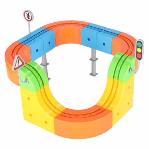 Klocki magnetyczne konstrukcyjne tor wyścigowy pociągi 101 elementów Kik Sp. z o. o. Sp. k.
