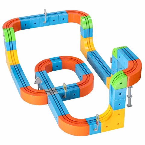 Klocki magnetyczne konstrukcyjne tor wyścigowy pociągi 101 elementów Kik Sp. z o. o. Sp. k.