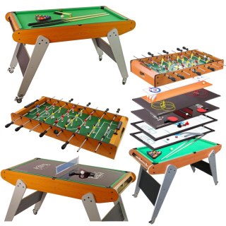 Ruchomy Stół Do Gier 8w1 Piłkarzyki Bilard Kręgle Hokej Ping Pong Curling