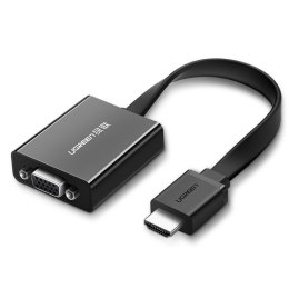 Adapter przejściówka HDMI - VGA micro USB AUX audio 3.5 mm mini jack czarny UGREEN