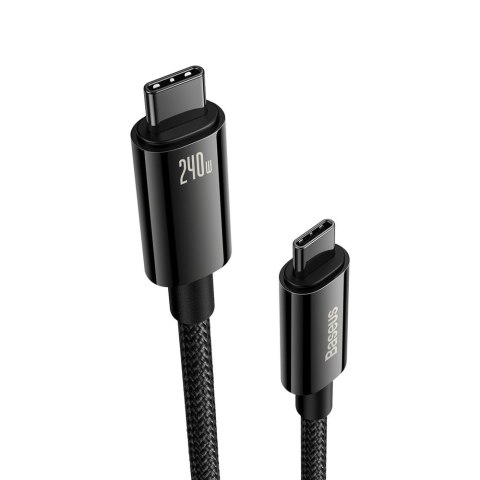 Kabel przewód USB-C w oplocie 480Mb/s 240W Tungsten Gold 3m czarny BASEUS