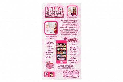 Lalka Natalia chodząca ze smartfonem 41cm