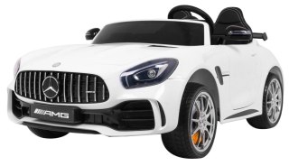 Mercedes-Benz GT R dla dzieci Lakier Biały + Napęd 4x4 + Nawiew powietrza + Pilot + EVA + MP3 LED