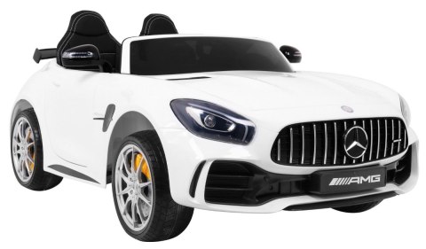 Mercedes-Benz GT R dla dzieci Lakier Biały + Napęd 4x4 + Nawiew powietrza + Pilot + EVA + MP3 LED