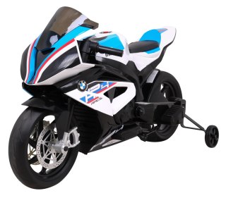 Motor BMW HP4 na akumulator dla dzieci Biały + Pomocnicze kółka + Wolny Start + EVA + MP3 LED