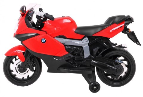 Motor na akumulator BMW K1300S dla dzieci Czerwony + Kółka pomocnicze + Dźwięki Światła + Wolny Start