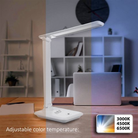 Lampka biurkowa LED 9w z ładowarką Qi MCE616W