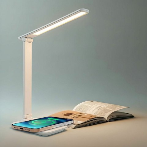 Lampka biurkowa LED 9w z ładowarką Qi MCE616W