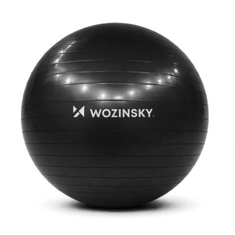 Piłka gimnastyczna do ćwiczeń rehabilitacji z pompką 65 cm - czarna WOZINSKY