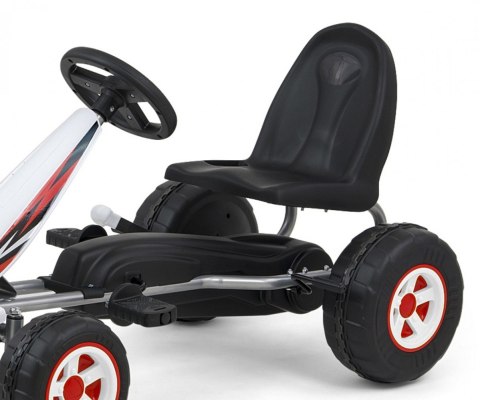 Gokart na pedały Viper biało-czarny