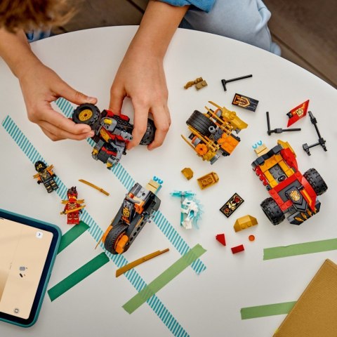 Klocki Ninjago 71864 Wielofunkcyjne pojazdy Kaia i Colea