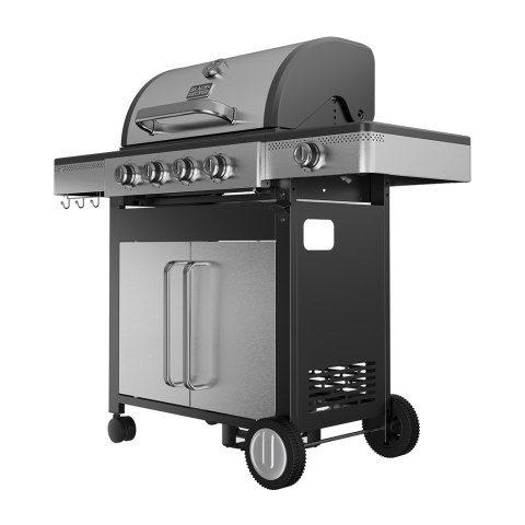 Grill gazowy Black+Decker BXOG16550E 4 palniki x 3.6 kW + 1 palnik 2.1 kW | pow.grilla 670 x 415 mm | 1330 x 1185 x 580 mm