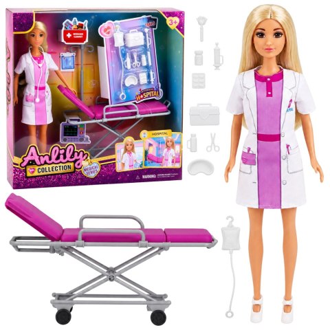 Lalka Anlily Lekarka Doktor Nosze Akcesoria Medyczne Szpital Zestaw