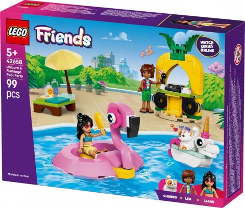 Klocki Friends 42658 Impreza na basenie z jednorożcem i flamingiem