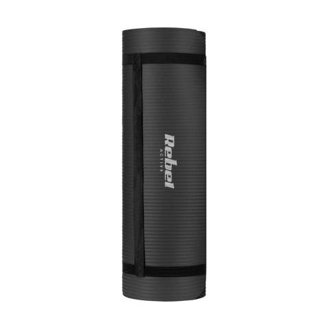 REBEL ACTIVE MATA GIMNASTYCZNA DO ĆWICZEŃ JOGA, PILATES, FITNESS, 183X61CM, GRUBOŚĆ 6MM, MATERIAŁ TPE RBA-3152-BK
