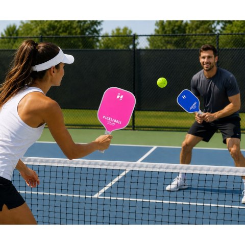 Zestaw Paletki Do Gry w Pickleballa Tenisa Badmintona Różowo-Niebieski